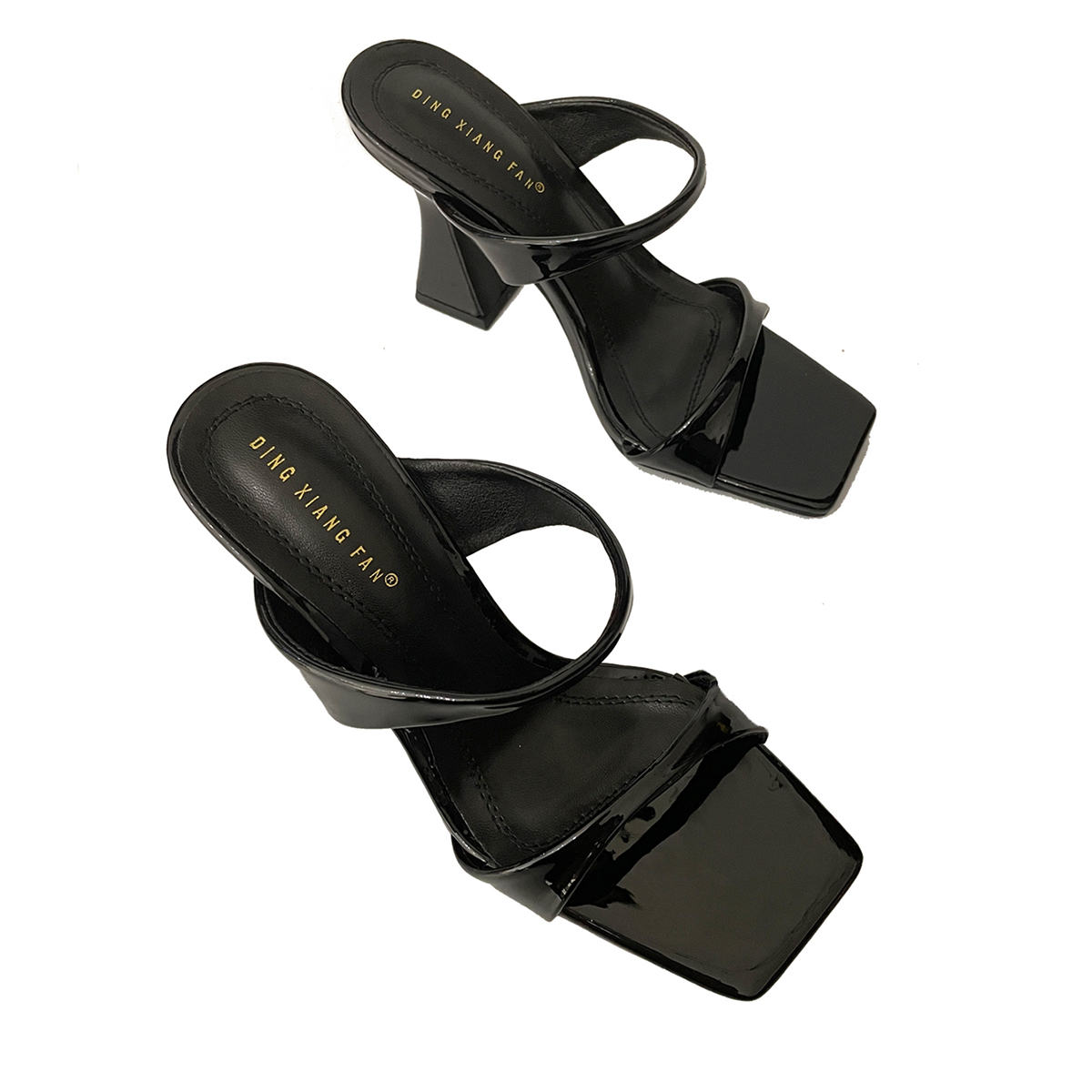 2025 Spring Summer New Simple Elegant Solid Color High Heel Sandals Fashion Square Toe Open Toe Slippers Women - Image 5