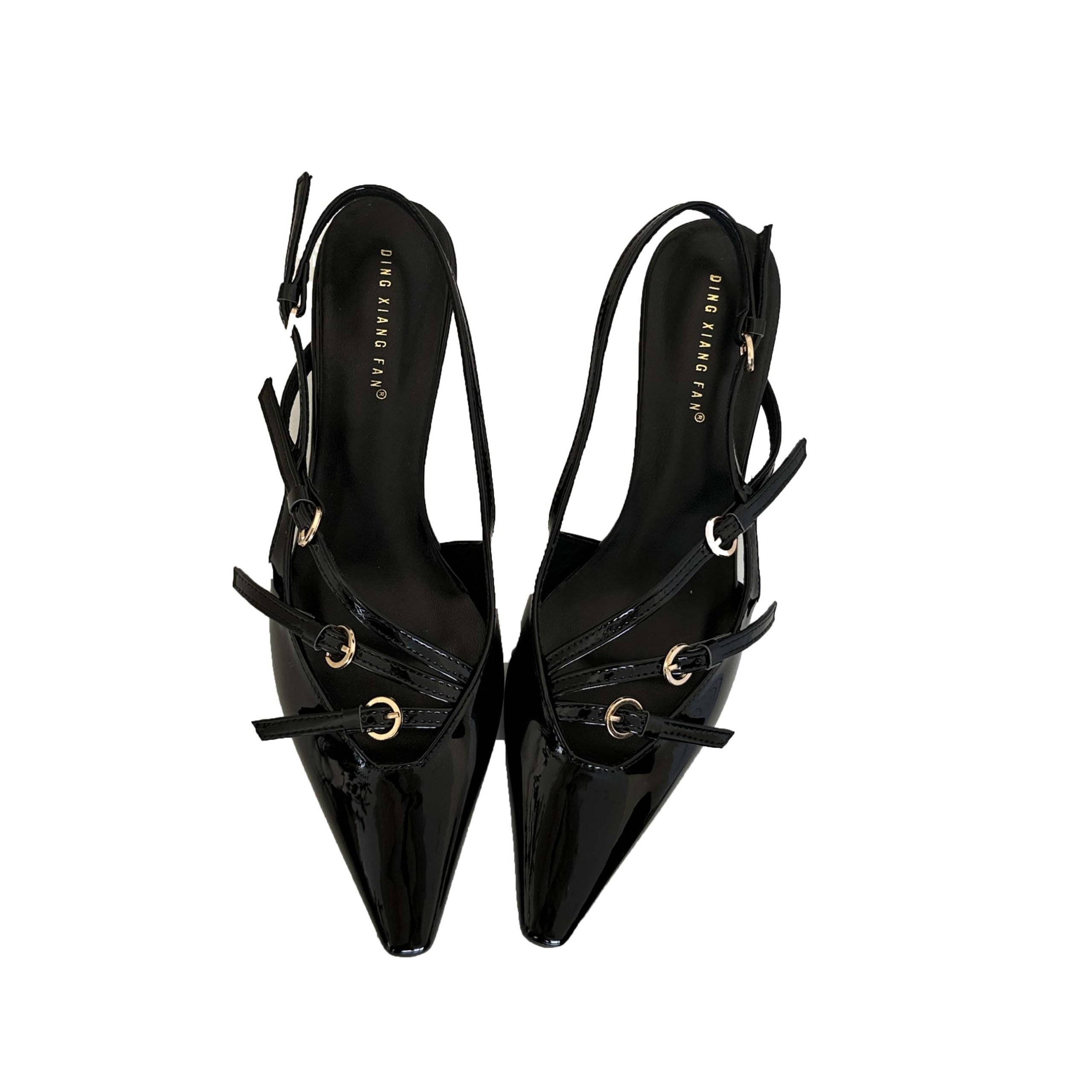 2025 European American Style Pointed Toe Backless Women's Shoes Fashion Solid Low Heel Closed Toe Sandals Simple Elegant Versatile Shallow Mouth Shoes - Style 220b43 - Image 5