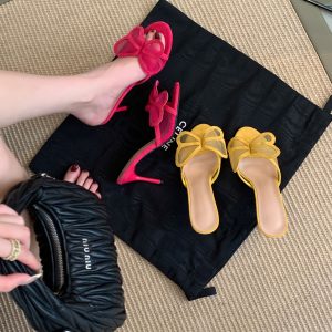 New Sexy One-Strap Korean Bling Mesh Butterfly Slippers for Women High Heel Sandals 35-40
