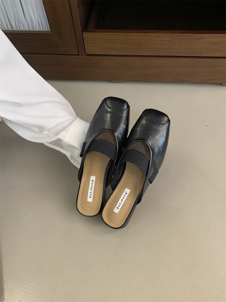 Minimalist Closed Toe Slippers Women 2026 Spring Summer New Chunky Heel Slip On Casual Comfortable Anti Slip Lazy Shoes - Image 2