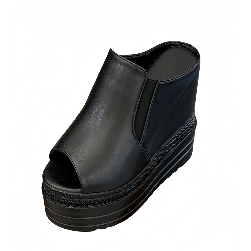 Women's Summer Outdoor Slippers 12cm High Heel Wedge One-Band Open Toe 34-39 - Image 5