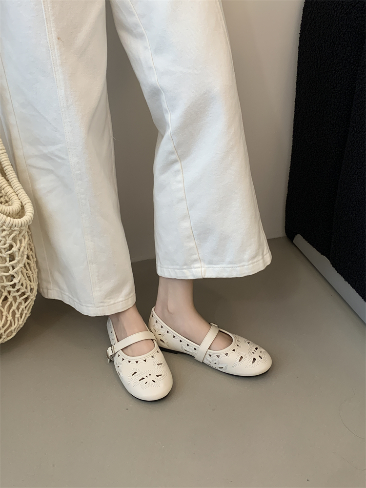 Retro Hollow Mary Jane Thick Sole Shoes for Women 2026 Spring Summer Slip-On Soft Sole Comfortable Commute Low Top Shoes - Image 4
