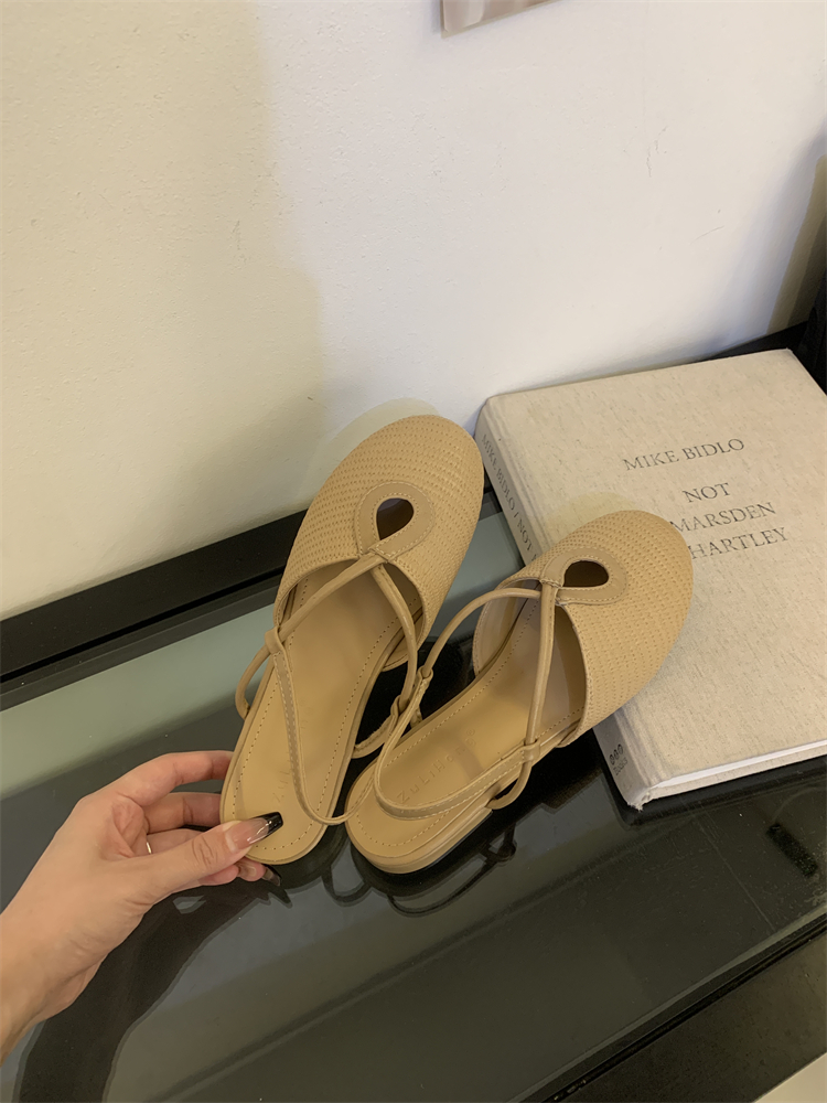 Women's Low Heel Open Toe Sandals 2026 New Sweet Backless Casual Roman Shoes Anti-Slip - Image 3