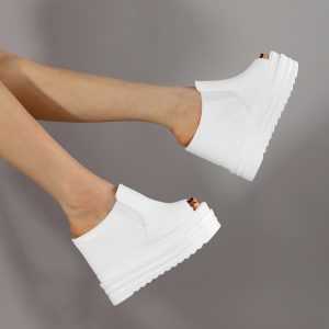 Women's Summer Outdoor Slippers 12cm High Heel Wedge One-Strap Open Toe Platform Sandals 34-39
